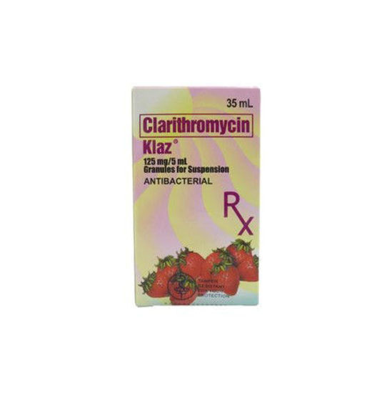 Picture of Klaz 125mg Suspension 35ml (Clarithromycin)